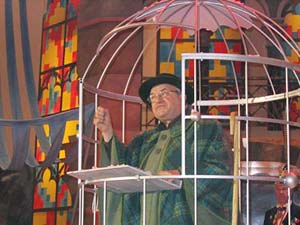 Cardinal Lehmann in a fools cage